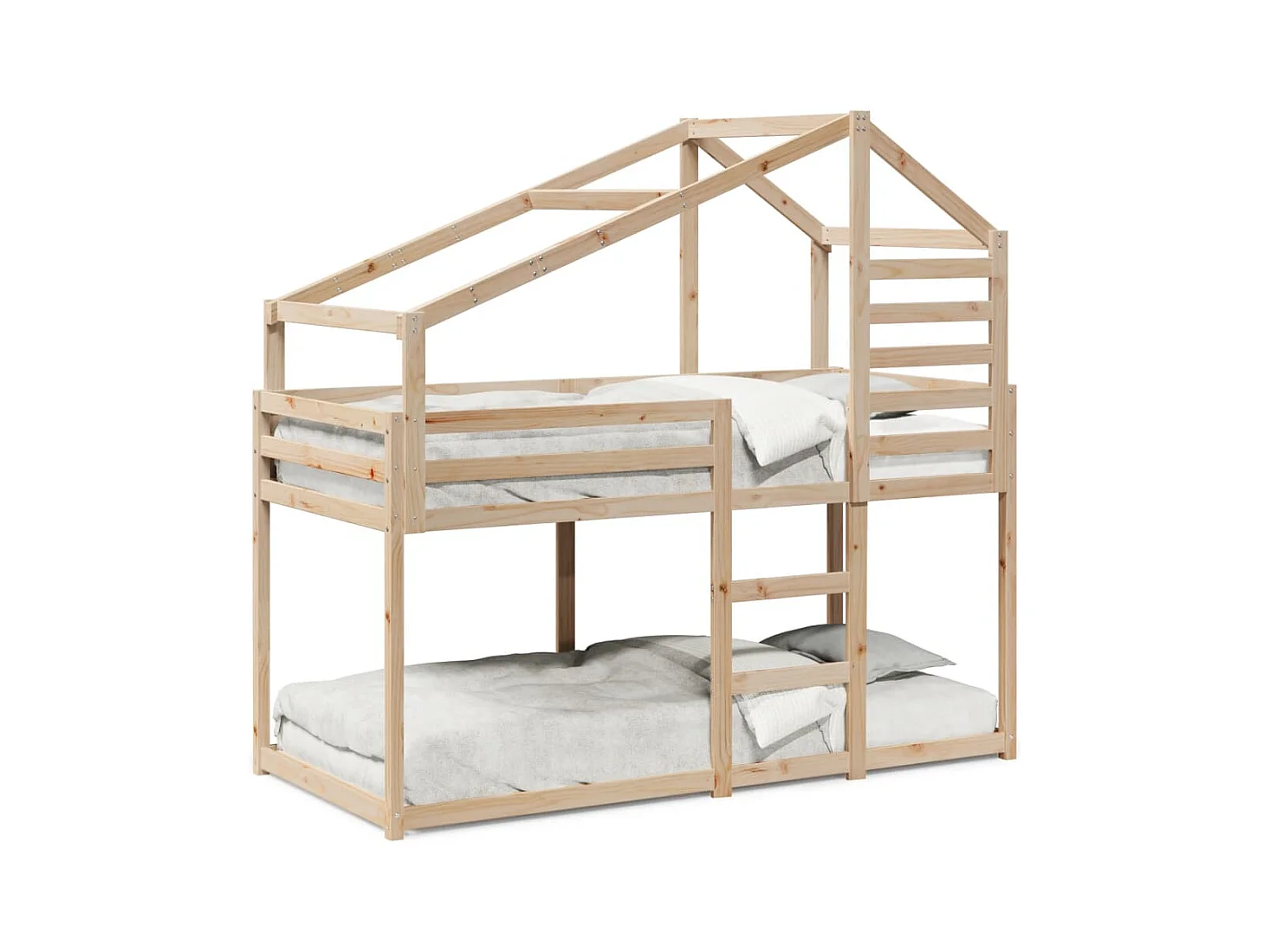 Lit superposé avec toit 90x190 cm bois massif de pin FR61889