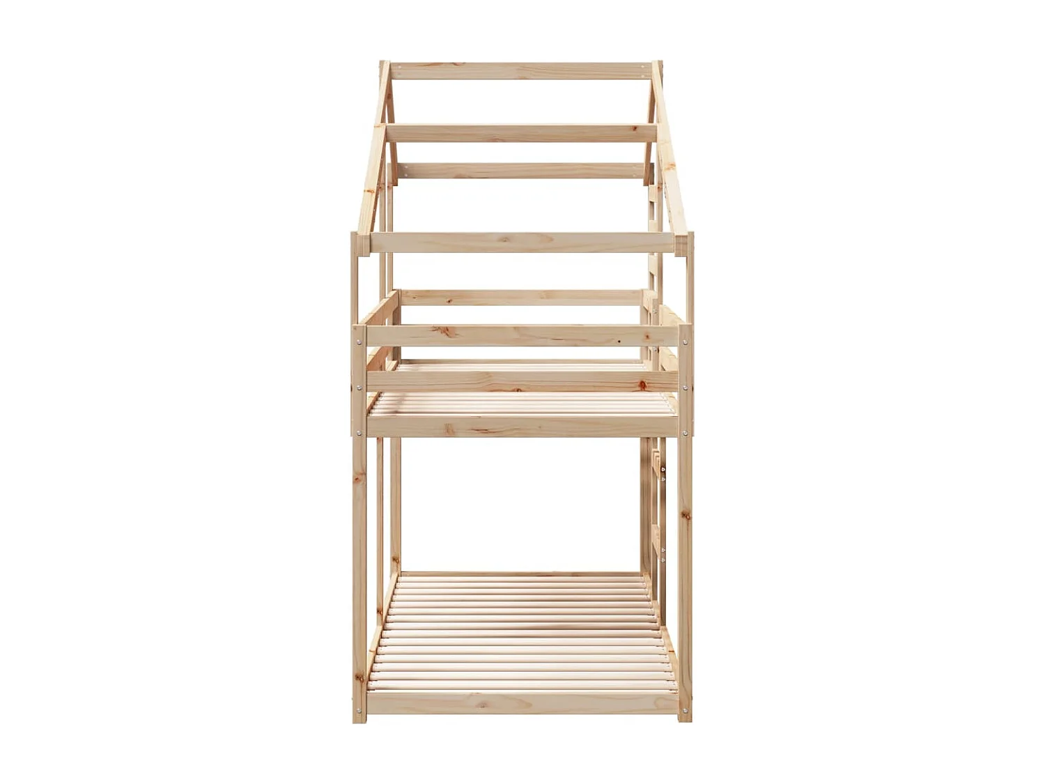 Lit superposé avec toit 90x190 cm bois massif de pin FR61889