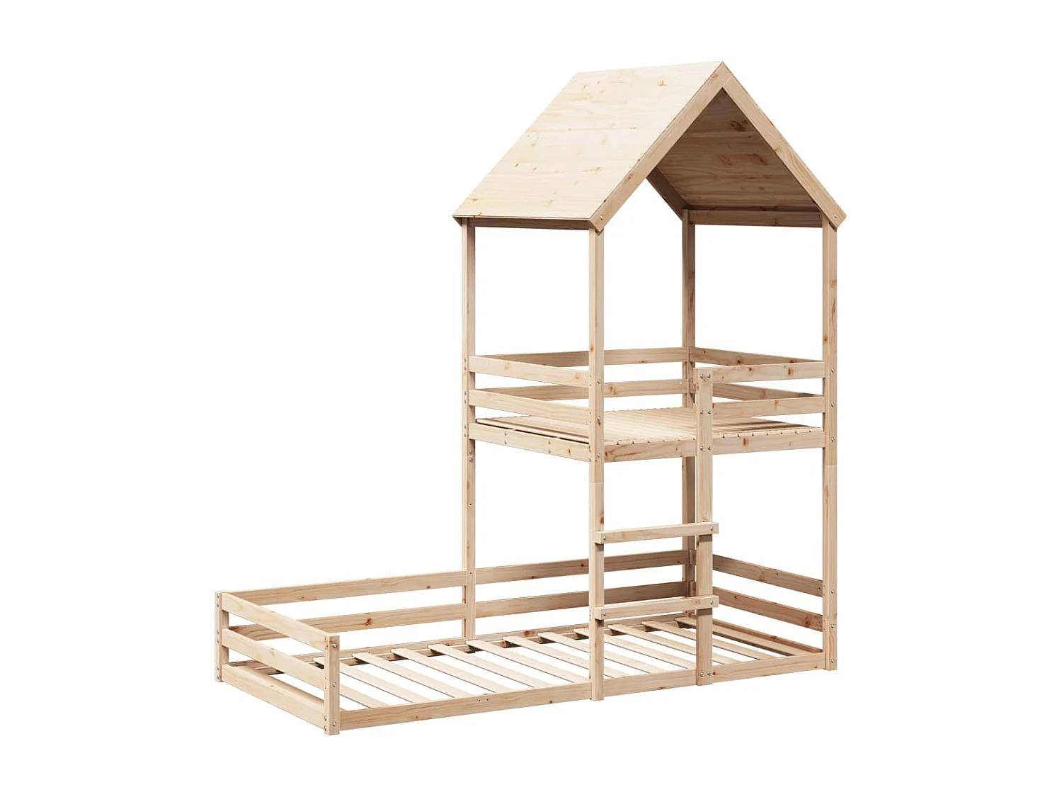 Kinderbedhuis massief grenenhout 90x200 cm BE459361