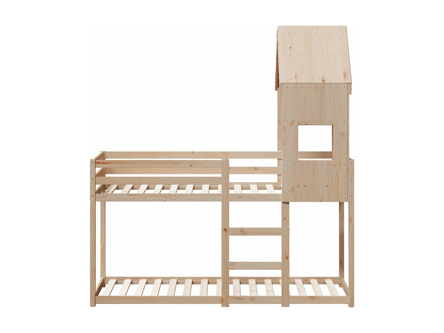 Lit superposé avec toit 90x190 cm bois massif de pin FR74354
