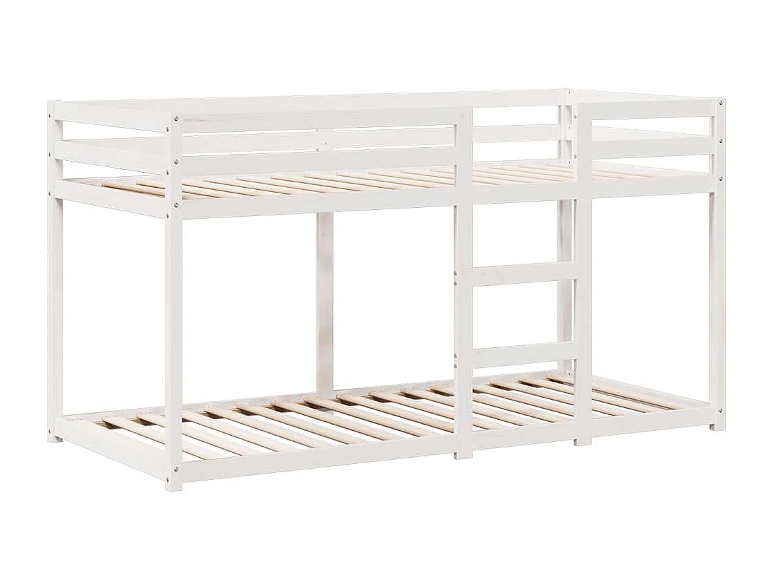 Cama litera con techo madera maciza de pino blanco 80x200 cm ES942339