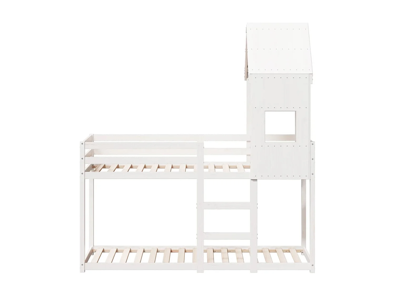 Lit superposé avec toit blanc 75x190 cm bois massif de pin FR34261