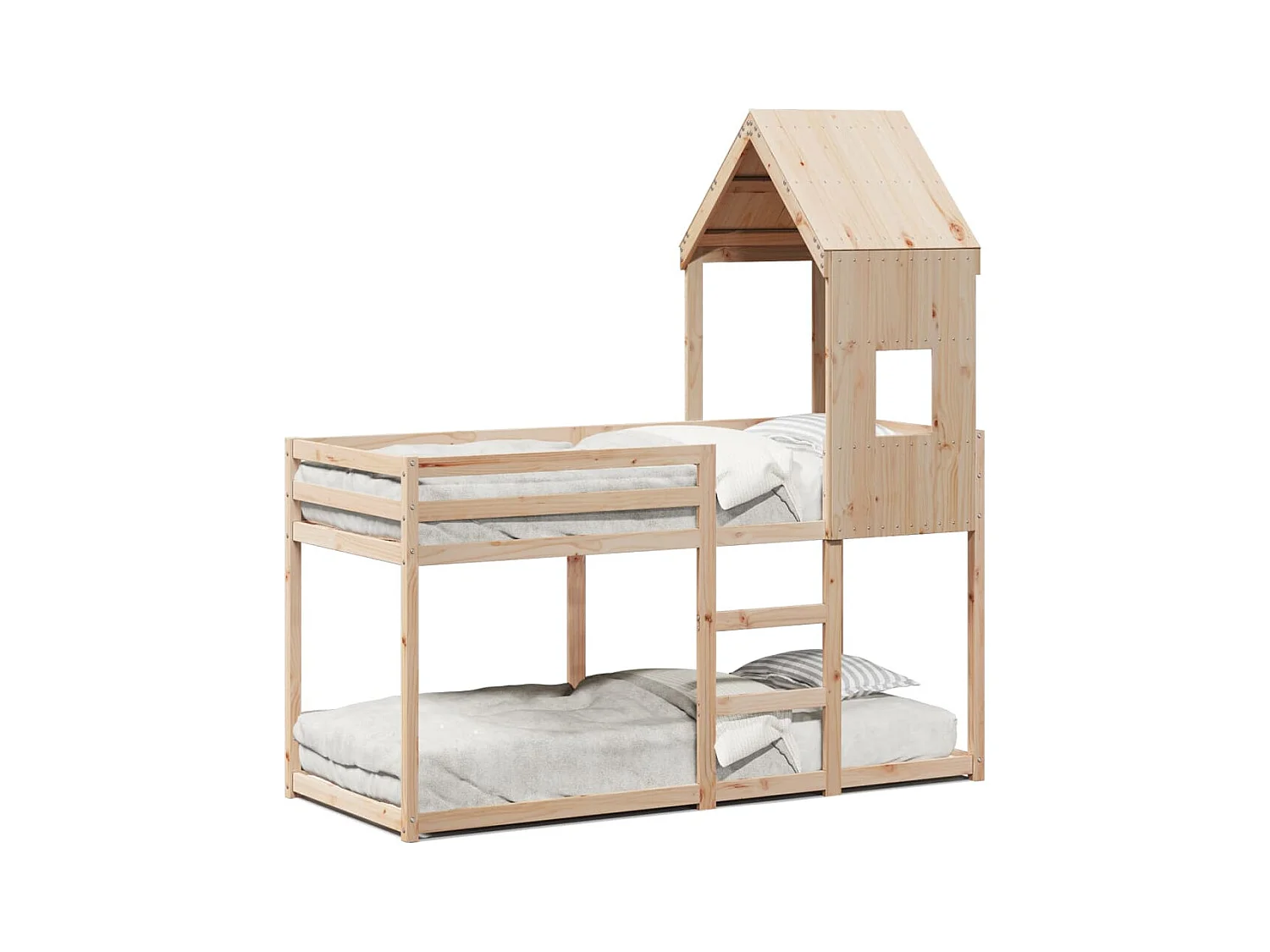 Cama litera con techo madera maciza de pino 90x200 cm ES121984