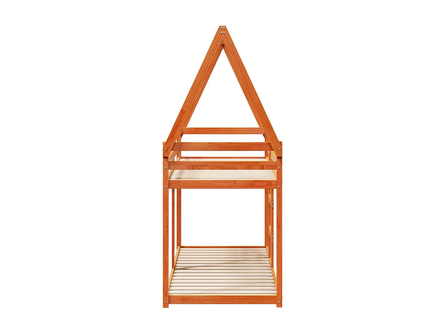 Lit superposé avec toit cire marron 80x200cm bois massif de pin FR20240