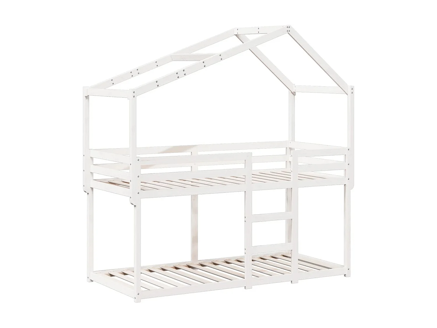 Lit superposé avec toit blanc 90x190 cm bois massif de pin FR21761