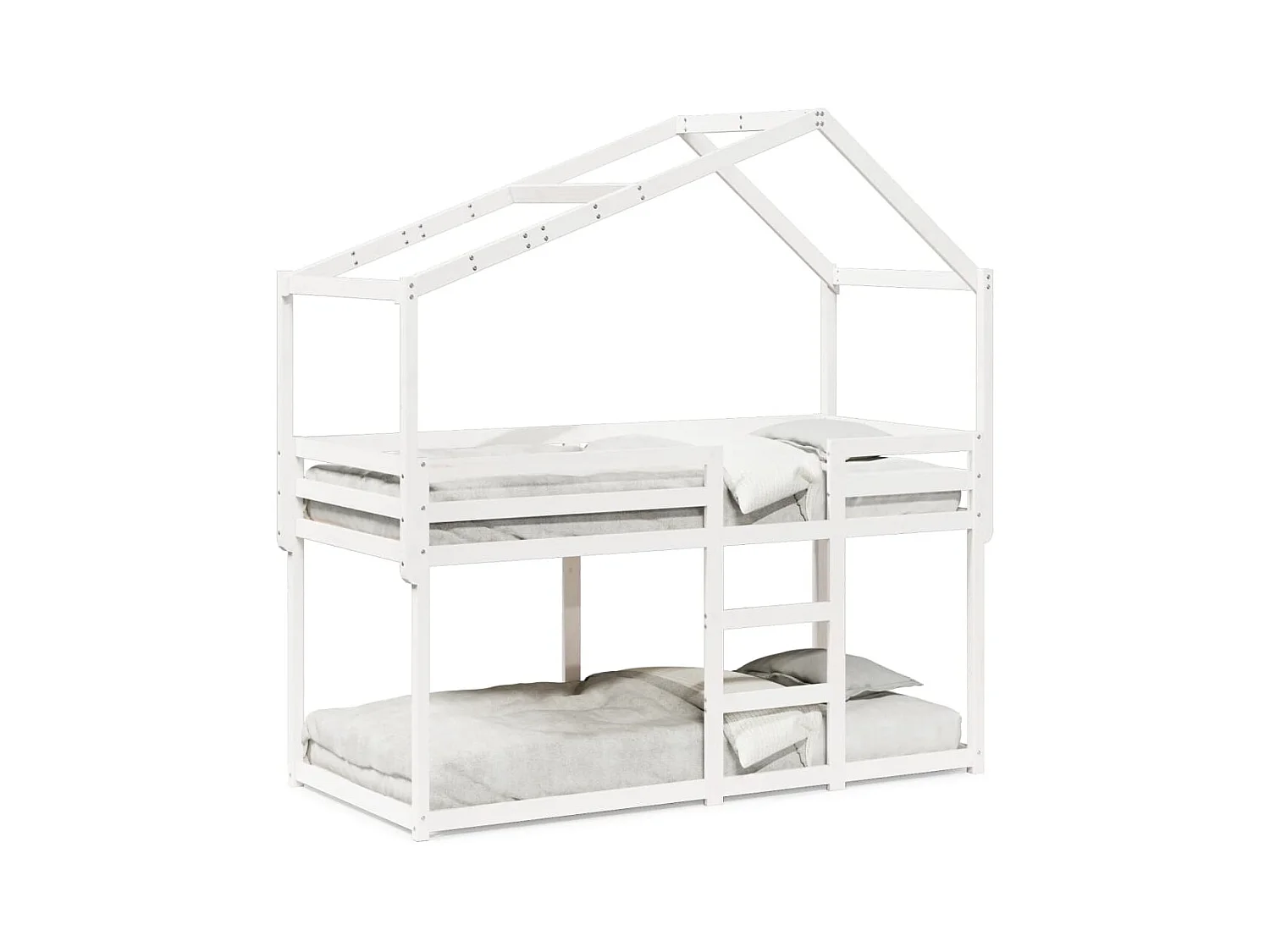 Lit superposé avec toit blanc 90x190 cm bois massif de pin FR21761