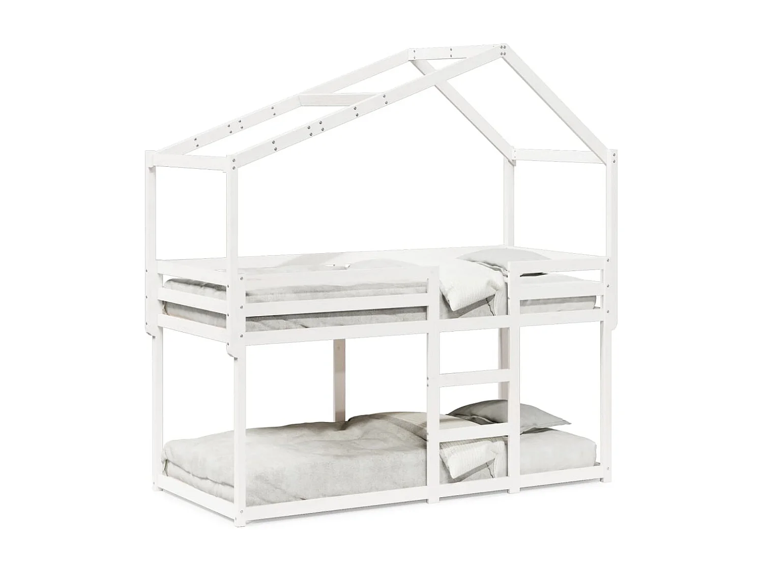 Lit superposé avec toit blanc 90x190 cm bois massif de pin FR21761
