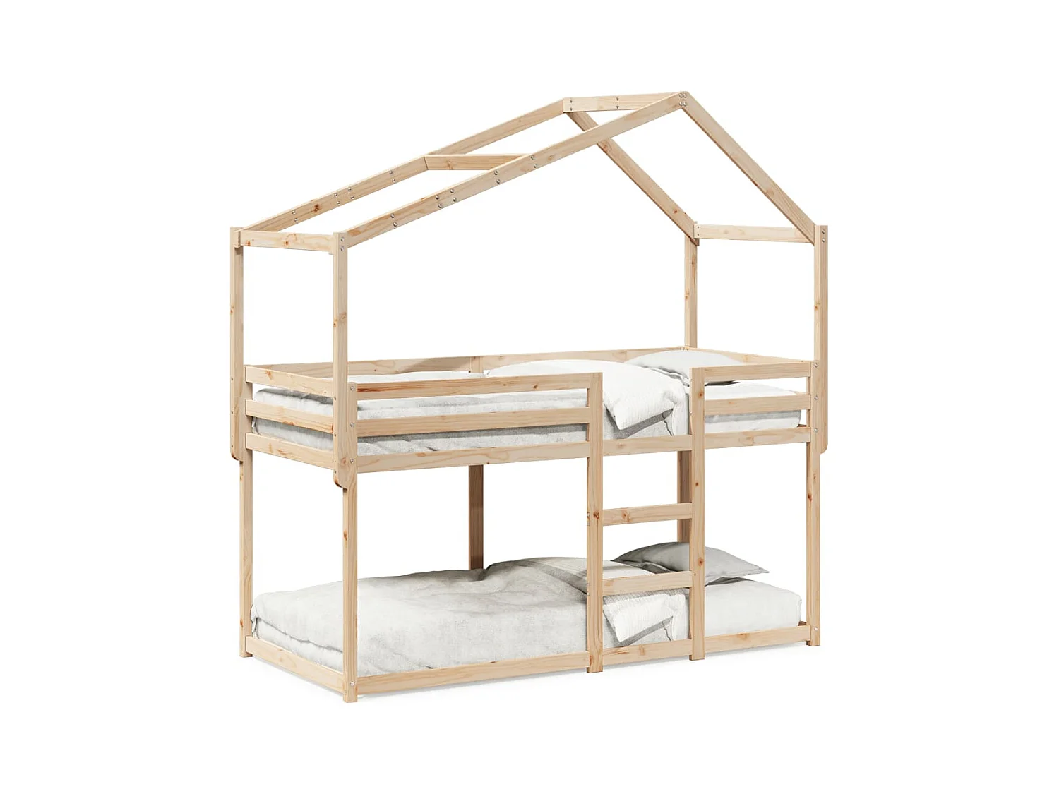Lit superposé avec toit 90x200 cm bois de pin massif FR56372
