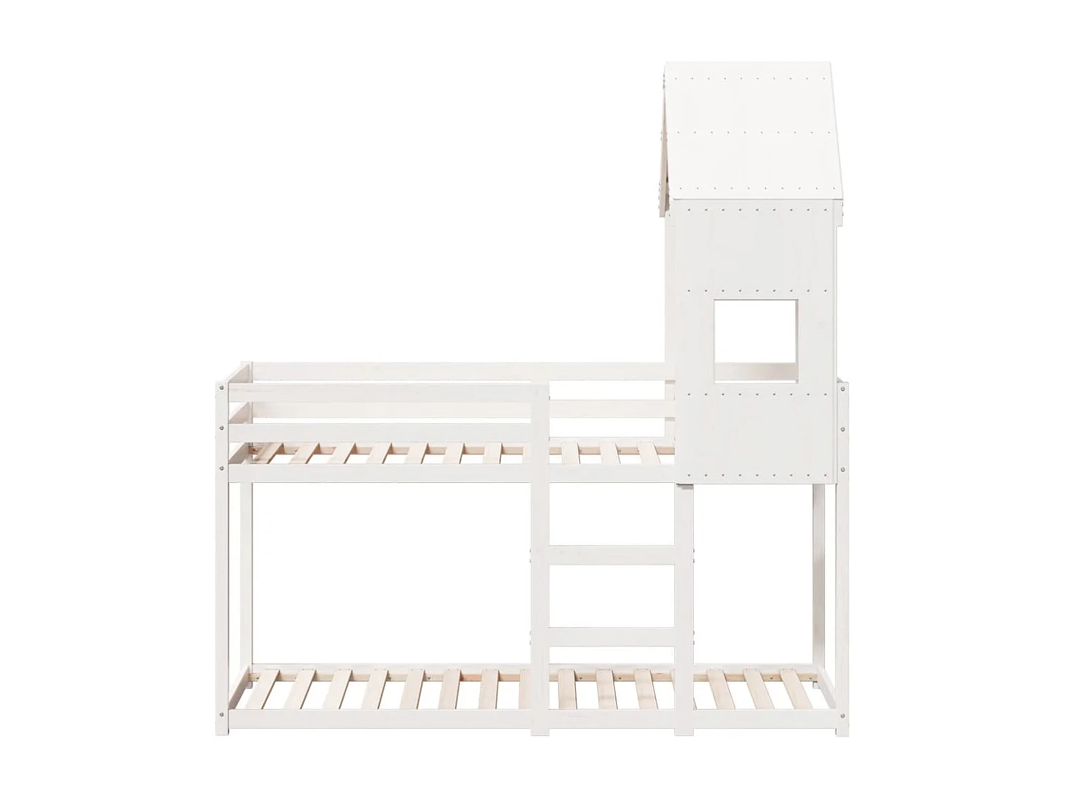Lit superposé avec toit blanc 90x190 cm bois massif de pin FR88237