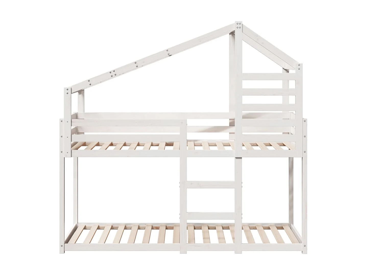 Stapelbed met dak massief grenenhout wit 75x190 cm BE556556