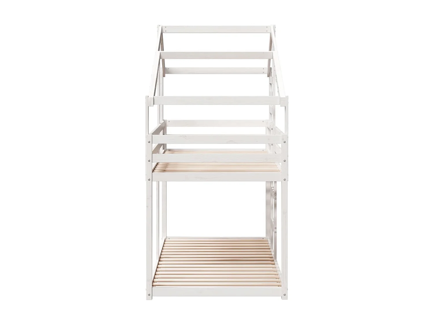 Stapelbed met dak massief grenenhout wit 75x190 cm BE556556