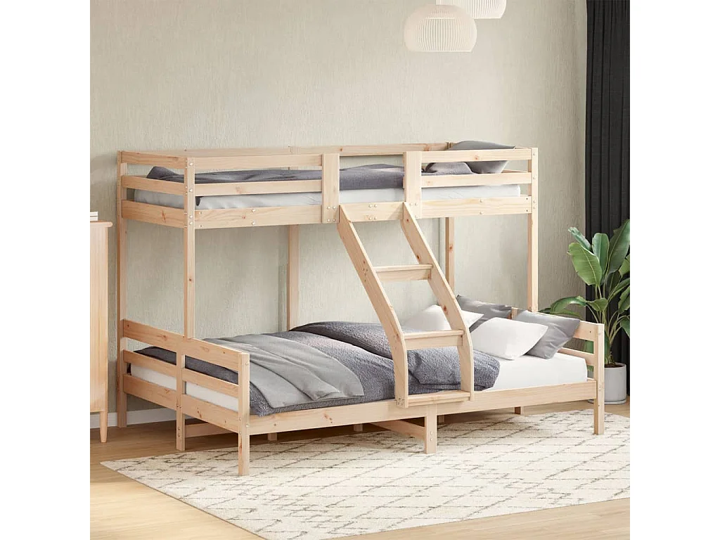 Lit superposé 80x200/140x200 cm bois de pin massif FR43589