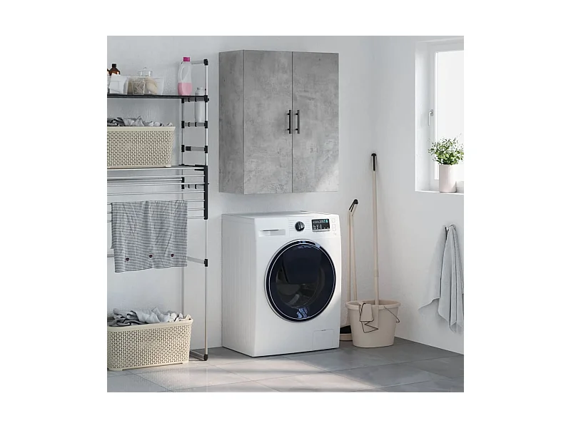 Armoire murale gris béton 69,5x34x90 cm FR46894