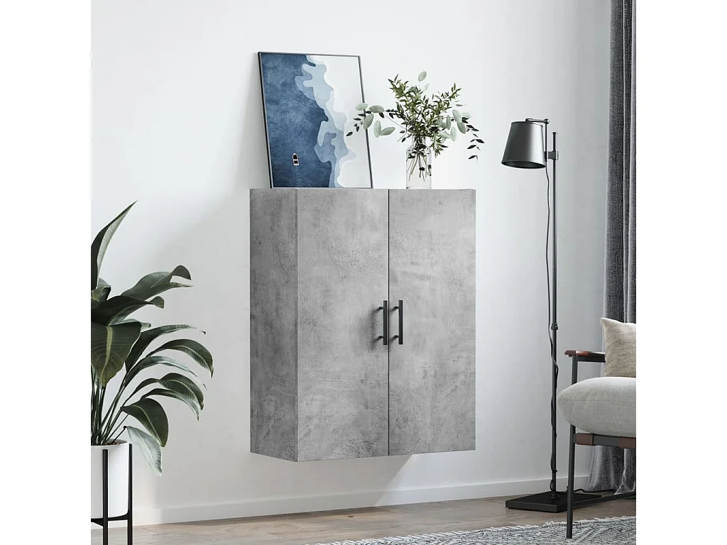 Armoire murale gris béton 69,5x34x90 cm FR46894