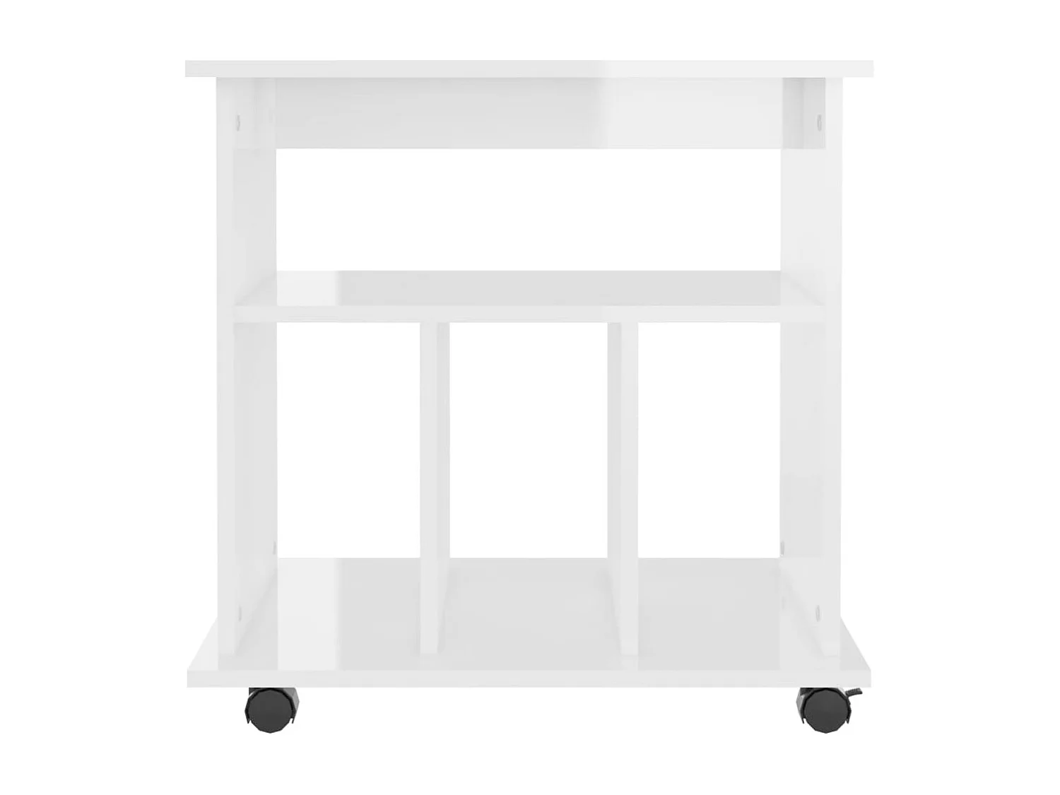 Armoire à roulettes Blanc brillant 60x45x60cm Bois d’ingénierie FR20685