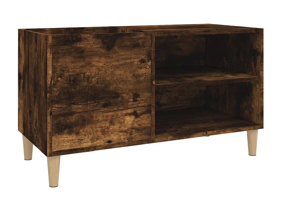 Platenkast 84,5x38x48 cm bewerkt hout gerookt eikenkleurig BE159769