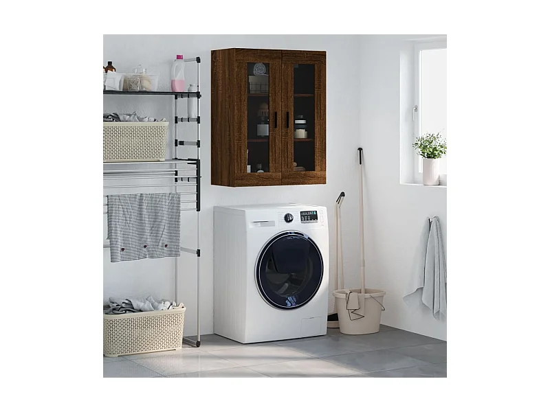 Armario de pared marrón roble 69,5x34x90 cm ES711027