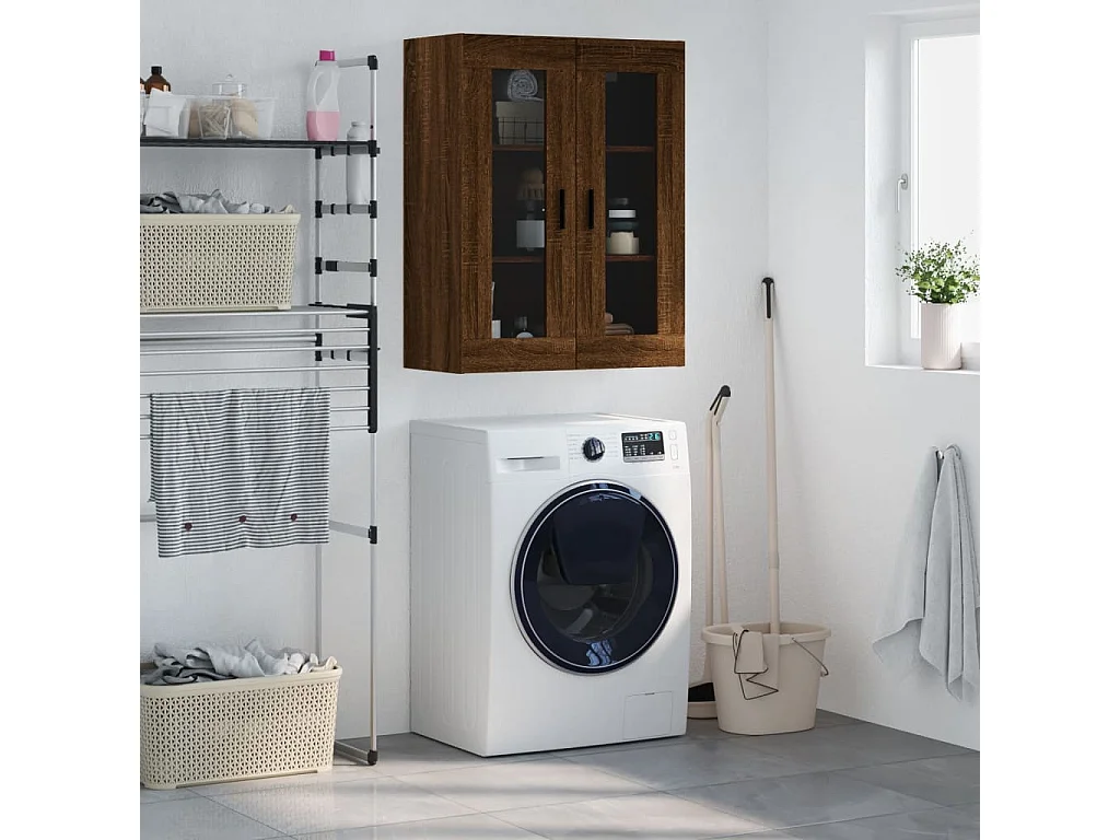 Armoire murale chêne marron 69,5x34x90 cm FR59853