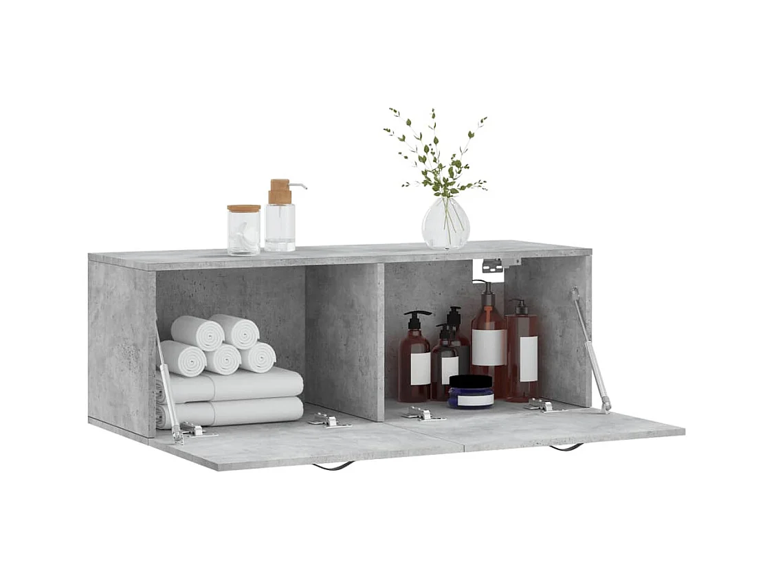Armoire murale gris béton 100x36,5x35 cm bois d'ingénierie FR39863