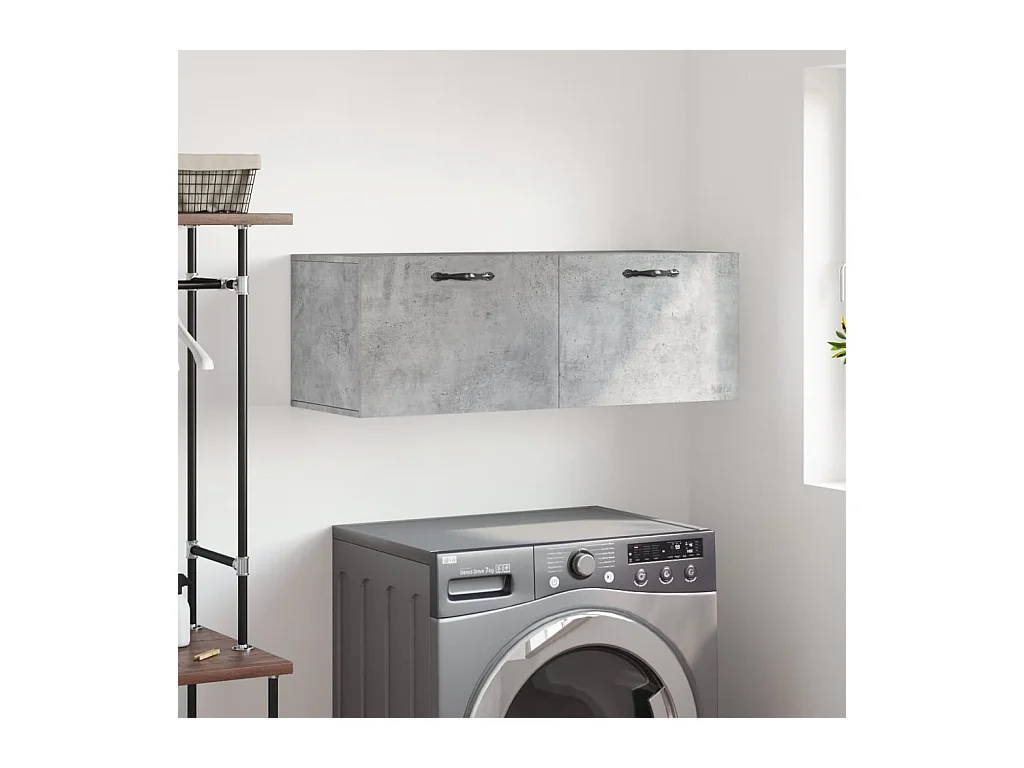 Armoire murale gris béton 100x36,5x35 cm bois d'ingénierie FR39863