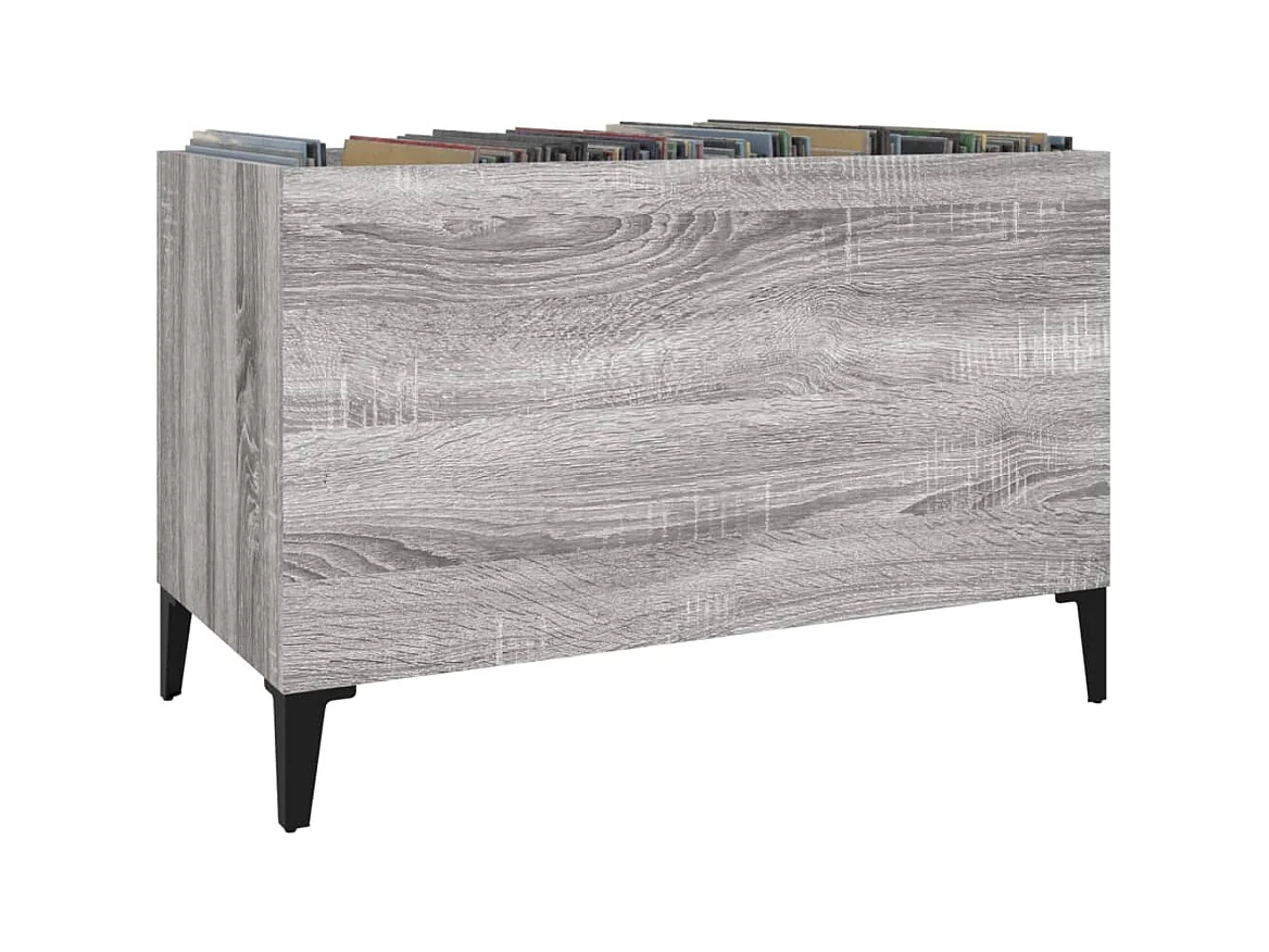 Mueble discos madera contrachapada gris sonoma 74,5x38x48 cm ES940547