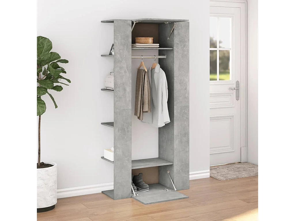 Armoire de couloir Gris béton 97,5x37x99 cm Bois d'ingénierie FR98231