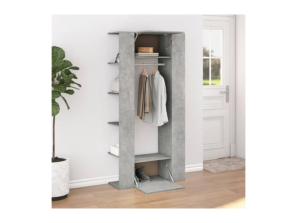 Armoire de couloir Gris béton 97,5x37x99 cm Bois d'ingénierie FR98231