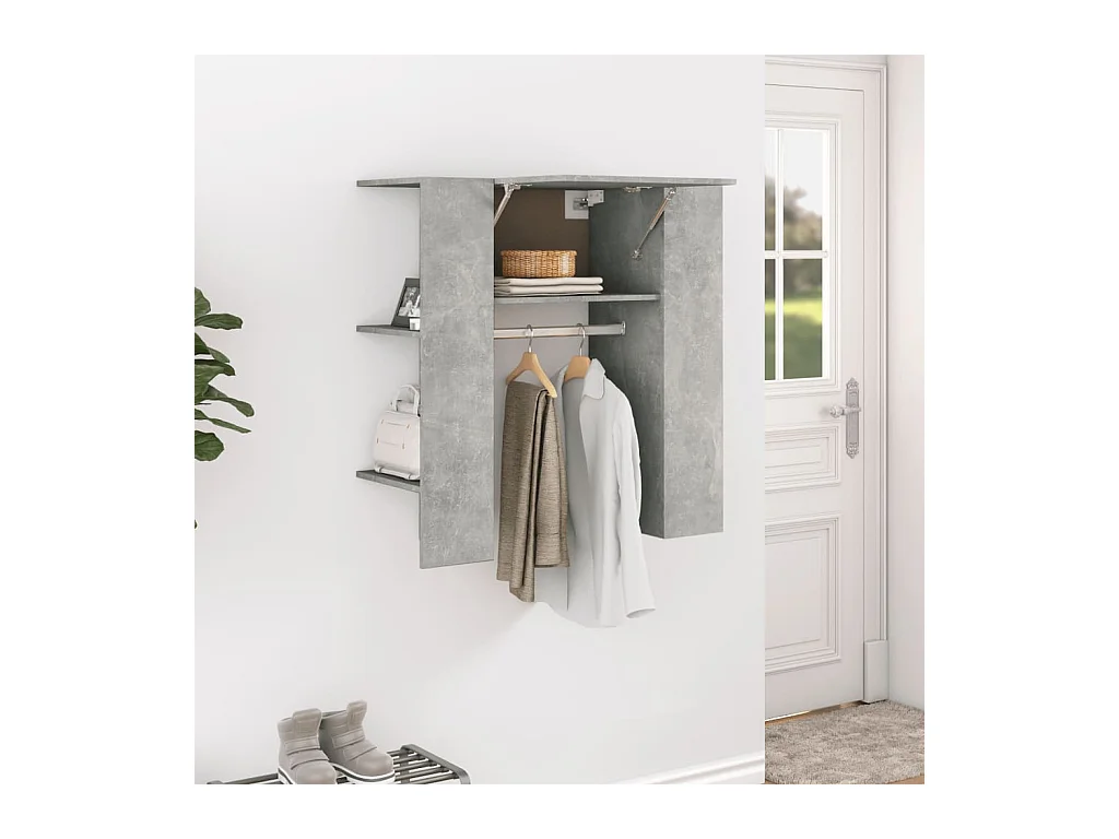 Mueble recibidor madera ingeniería gris hormigón 97,5x37x99 cm ES807267