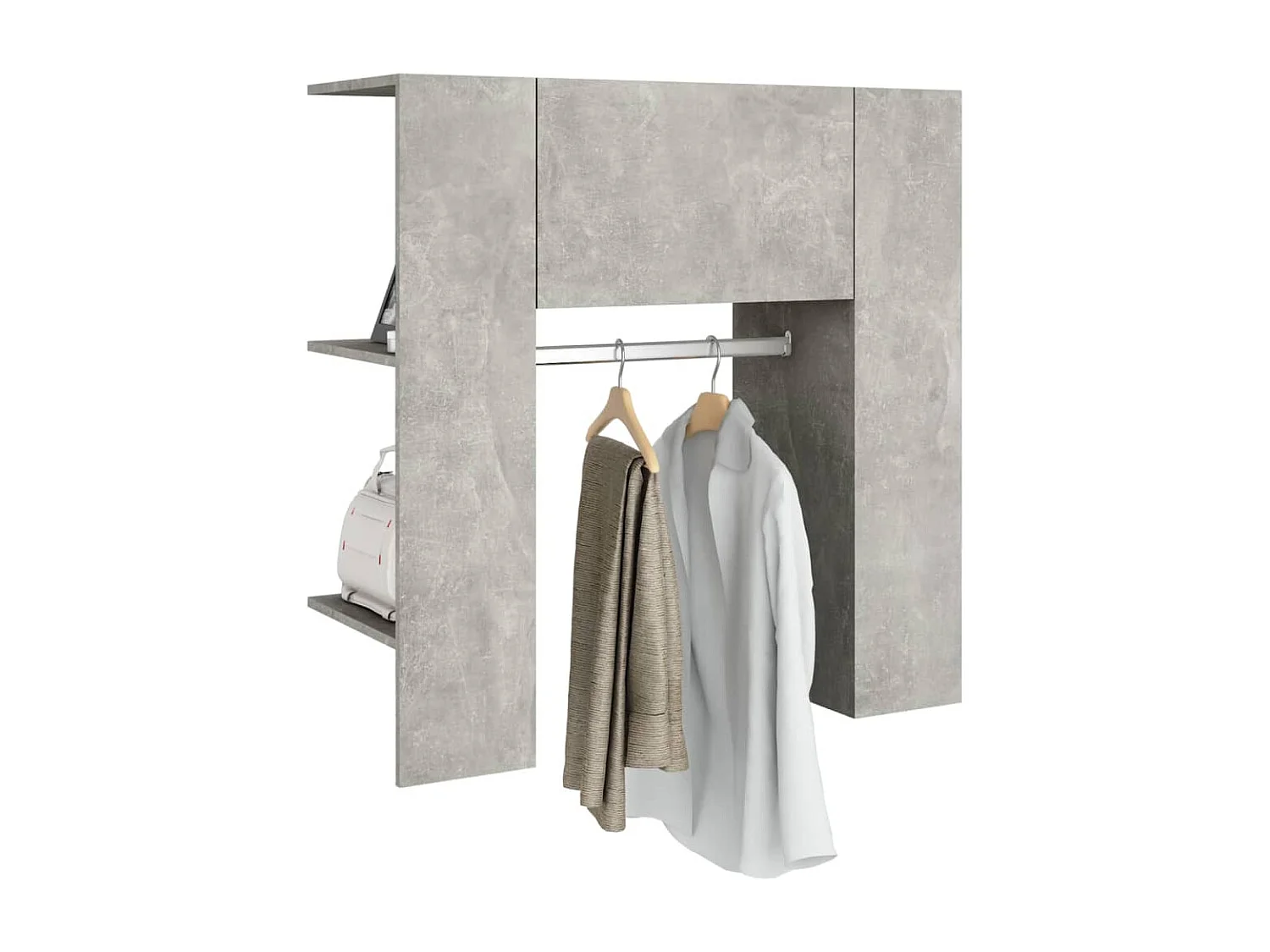 Armoire de couloir Gris béton 97,5x37x99 cm Bois d'ingénierie FR98231