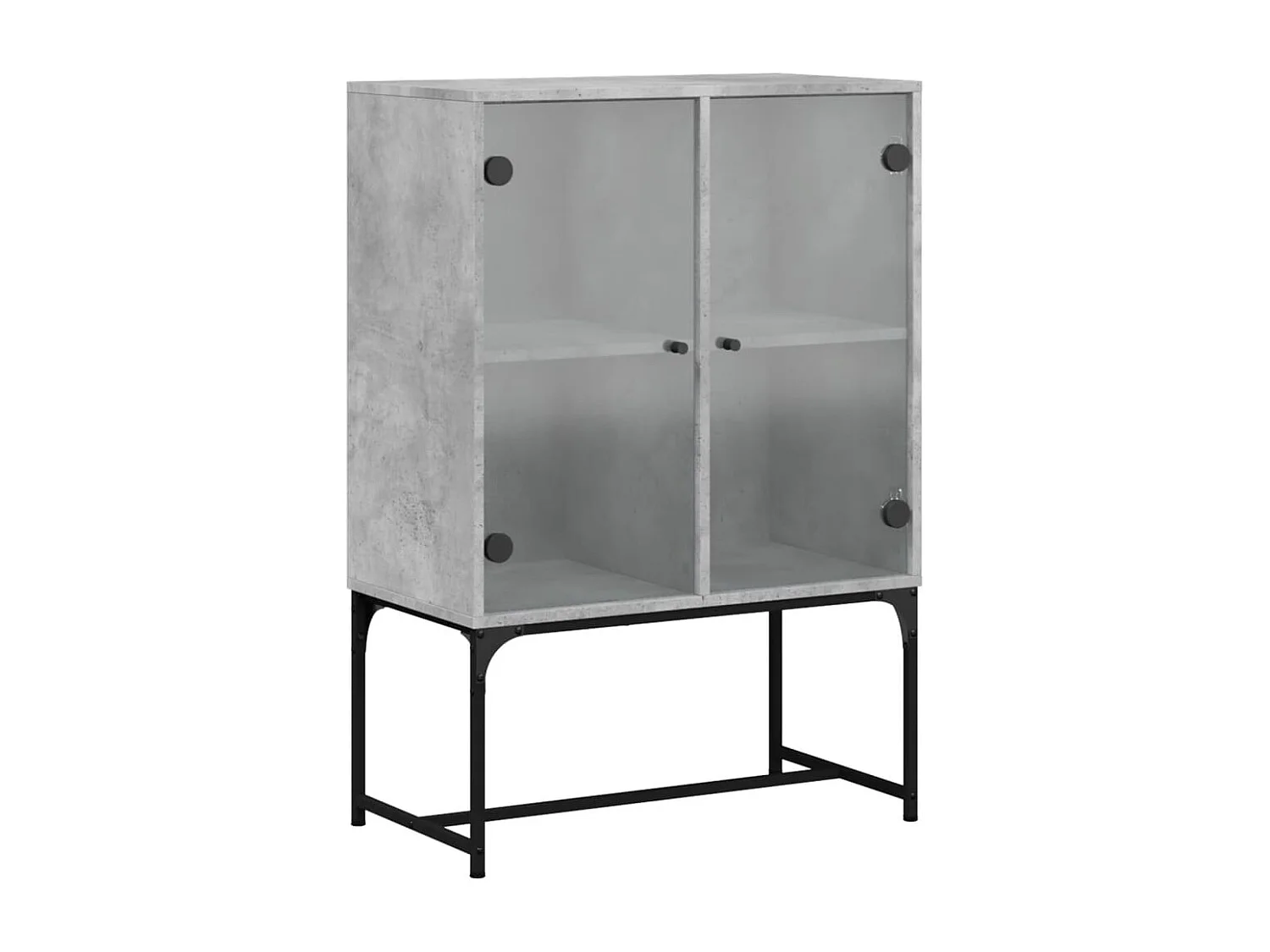 Armoire latérale avec portes en verre gris béton 69x37x100 cm FR30830