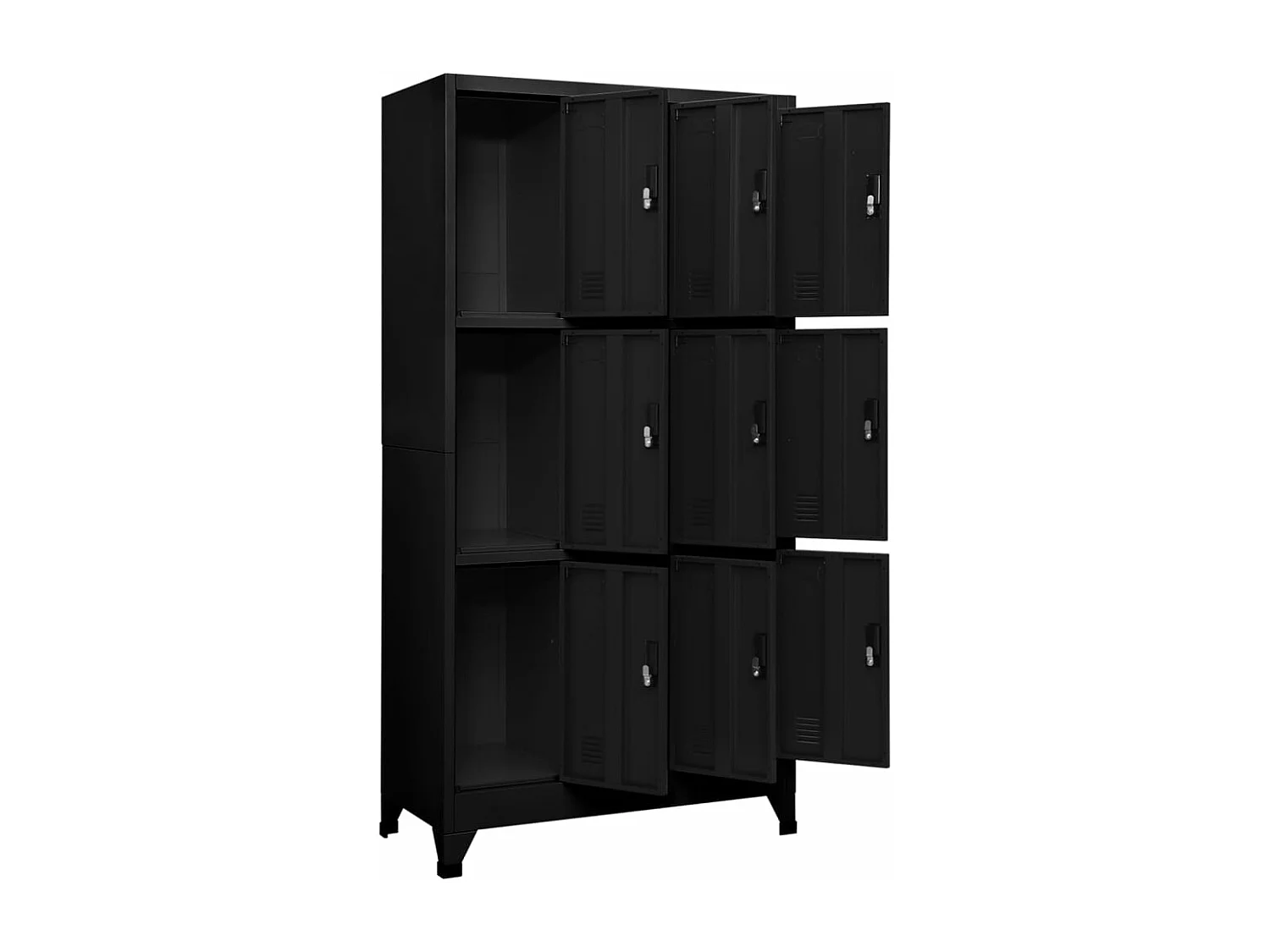 Lockerkast 90x45x180 cm staal zwart BE767741