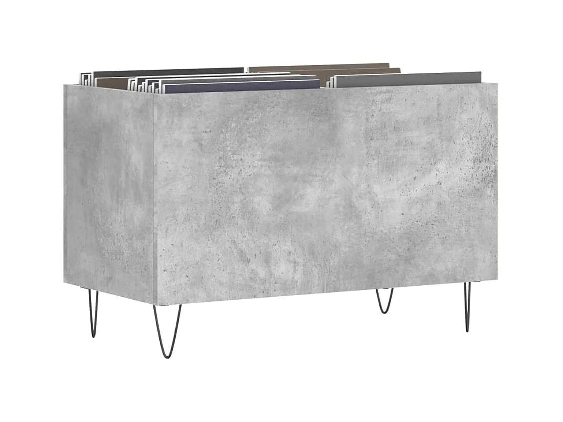 Armoire à disques gris béton 74,5x38x48 cm bois d'ingénierie FR46535