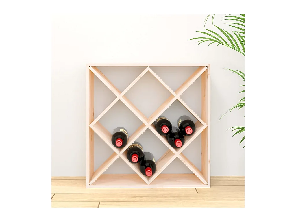 Botellero de madera maciza de pino 62x25x62 cm ES501780