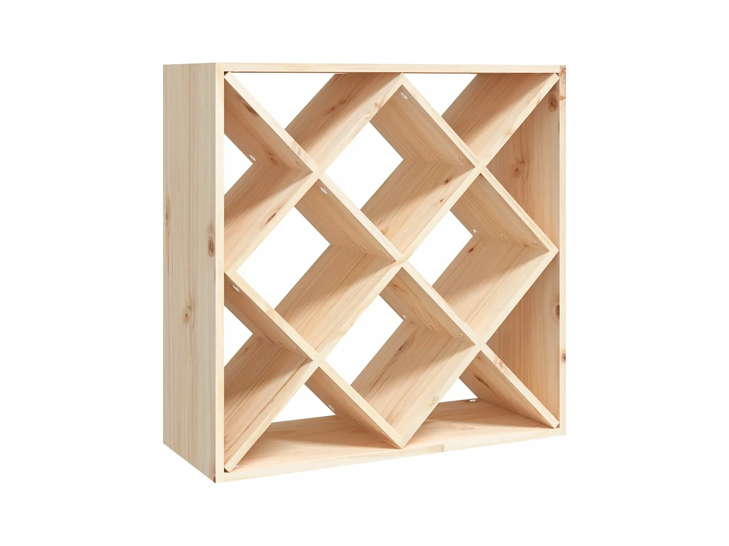 Botellero de madera maciza de pino 62x25x62 cm ES501780