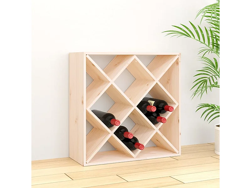 Botellero de madera maciza de pino 62x25x62 cm ES501780