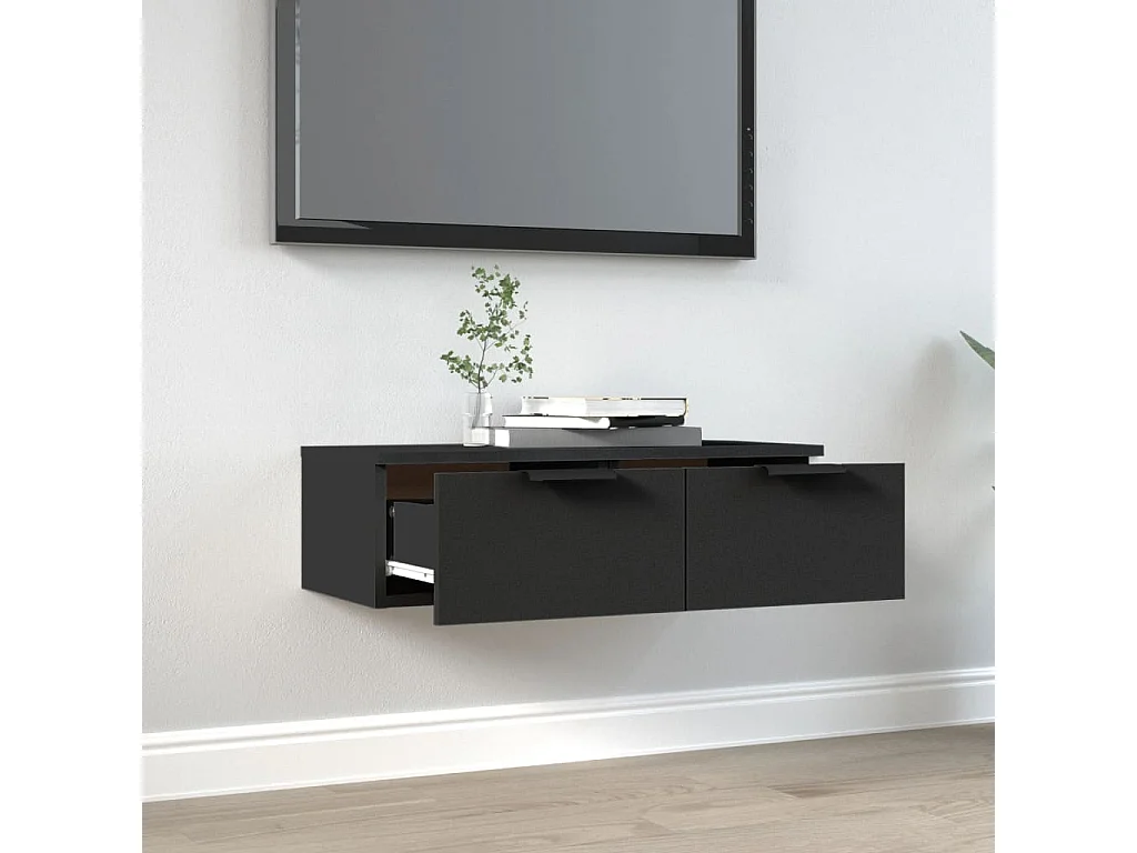 Armoire murale noir 68x30x20 cm bois d'ingénierie FR22781