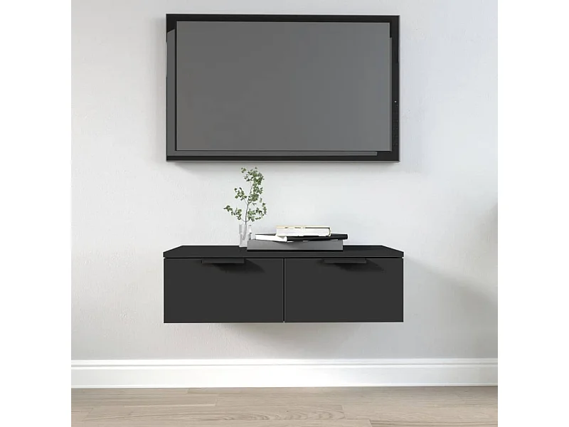 Armario de pared madera de ingeniería negro 68x30x20 cm ES535133