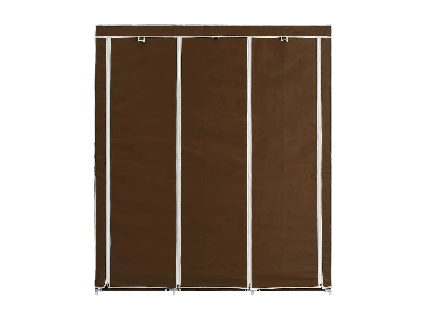 Roupeiro compartimentos e varões 150x45x175cm tecido castanho PT752421