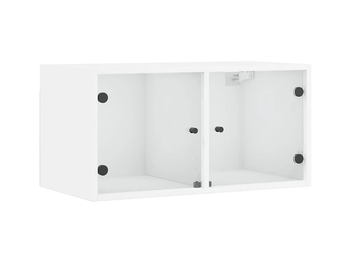 Armoire murale avec portes en verre blanc 68,5x37x35 cm FR93527