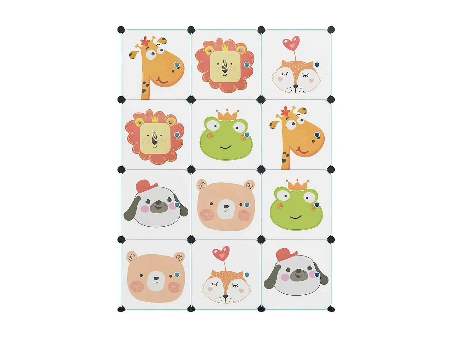 Armoire de rangement pour enfants avec 12 cubes Bleu PP FR44706