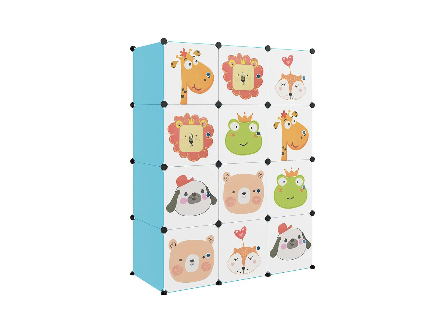 Kinderopbergmeubel met 12 vakken polypropeen blauw BE357192