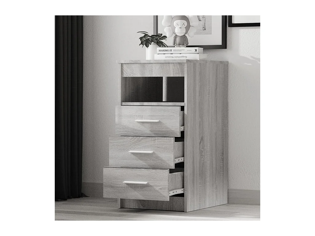 Armoire à tiroirs Sonoma gris 40x50x76 cm Bois d'ingénierie FR20162