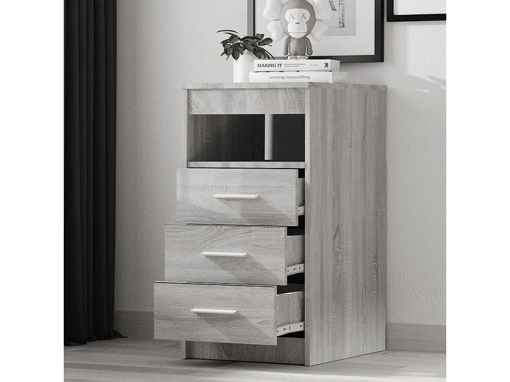 Armoire à tiroirs Sonoma gris 40x50x76 cm Bois d'ingénierie FR20162