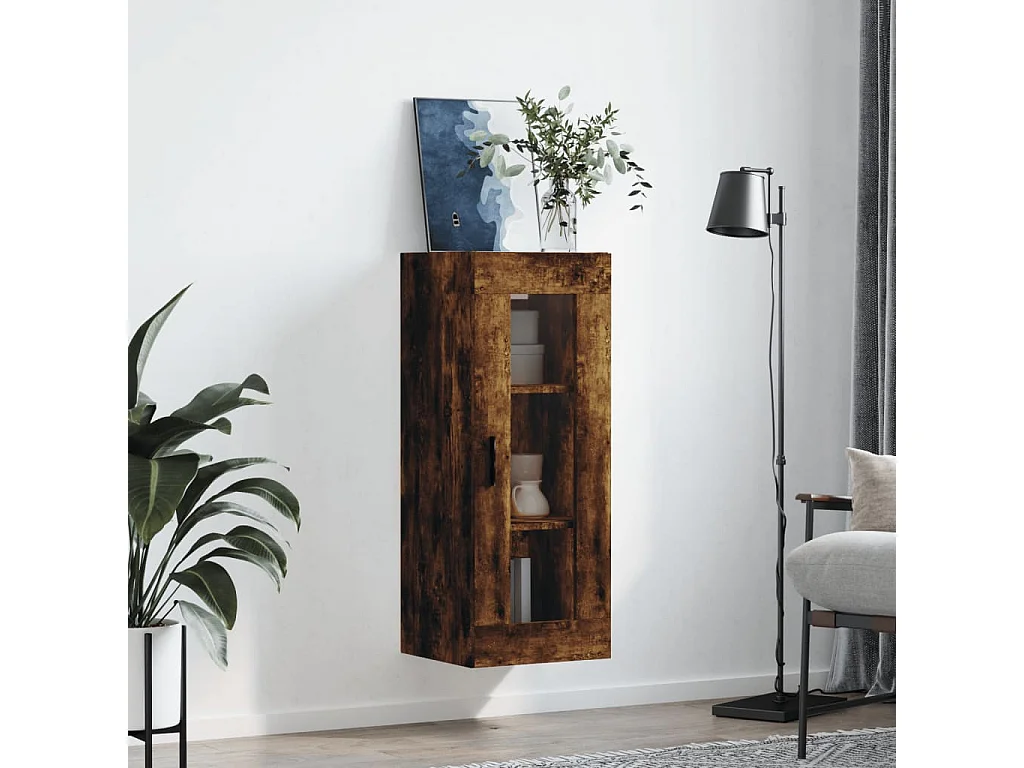 Armoire murale chêne fumé 34,5x34x90 cm FR37363