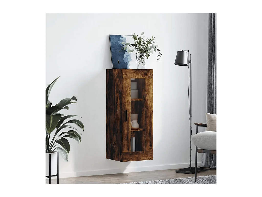 Armario de pared roble ahumado 34,5x34x90 cm ES807740