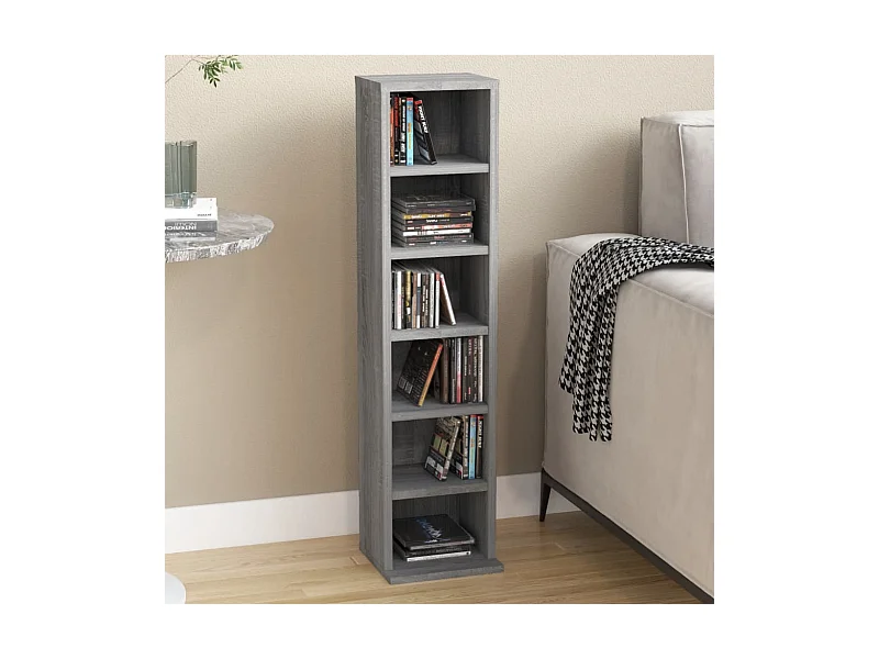 Armoire à CD Sonoma gris 21x20x88 cm Bois d'ingénierie FR70773