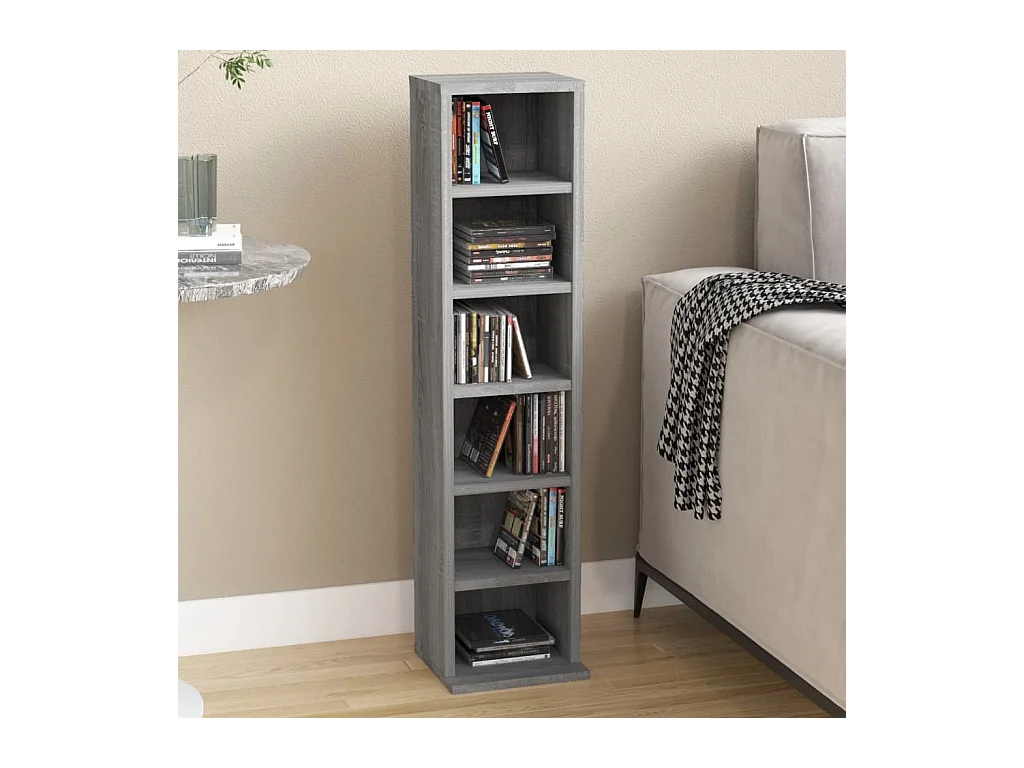 Armoire à CD Sonoma gris 21x20x88 cm Bois d'ingénierie FR70773