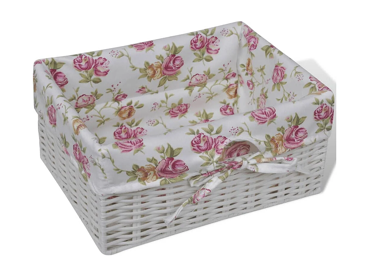 Kast met 1 lade en 3 manden paulowniahout wit  BE715688