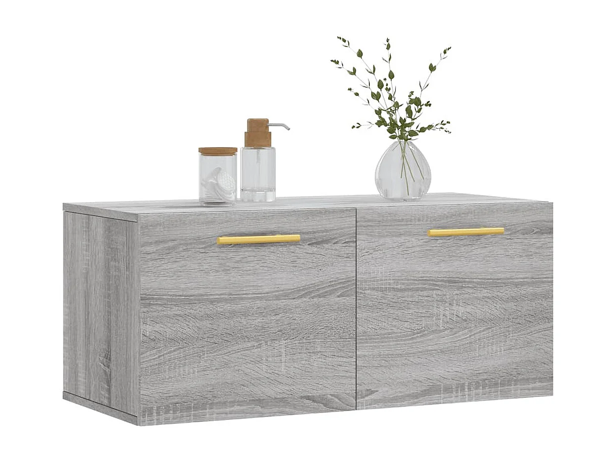 Armoire murale sonoma gris 80x36,5x35 cm bois d'ingénierie FR35777