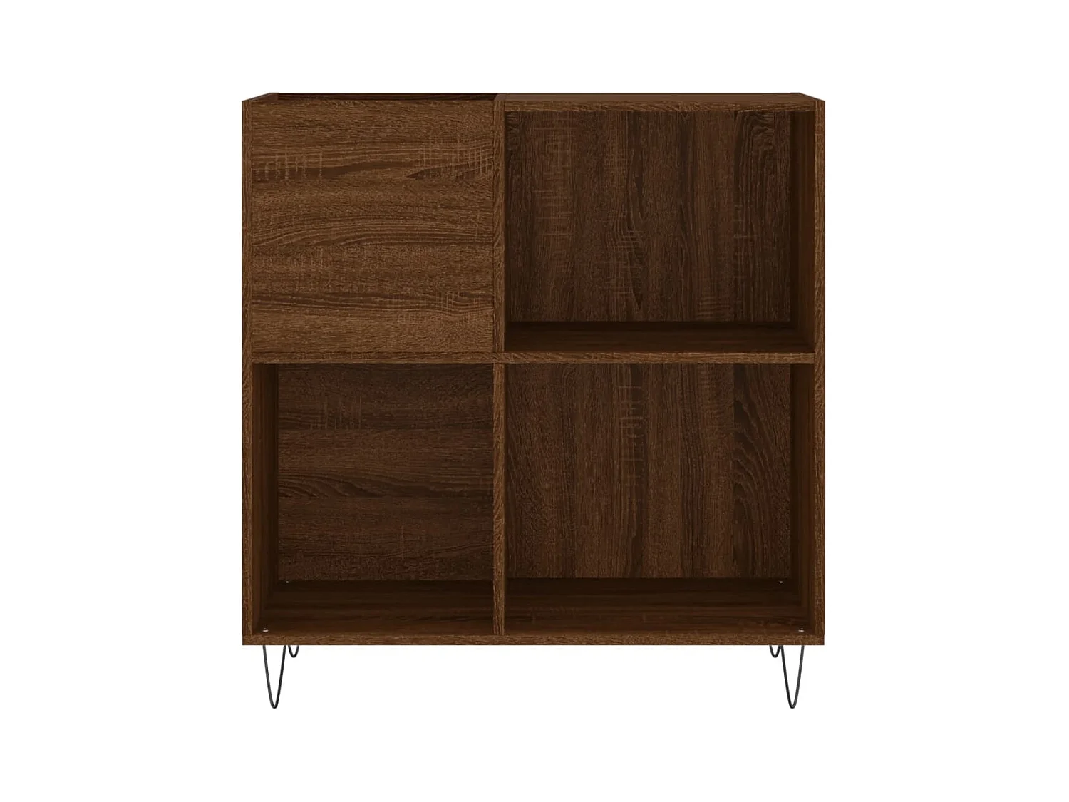 Platenkast 84,5x38x89 cm bewerkt hout bruin eikenkleur BE368937